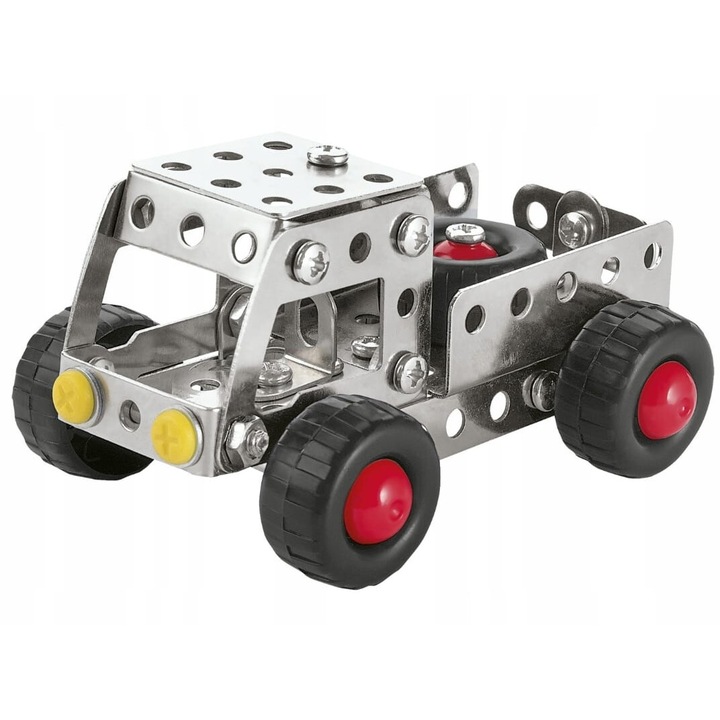 Set de Constructie Playtive, Model Camion, Metal, 79 piese, 10 x 7,2 x 5 cm, Argintiu/Negru
