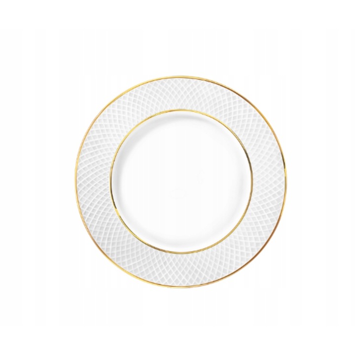 Fehér porcelán desszert vagy kenyértál, 15 cm, arany szegéllyel Wilmax England