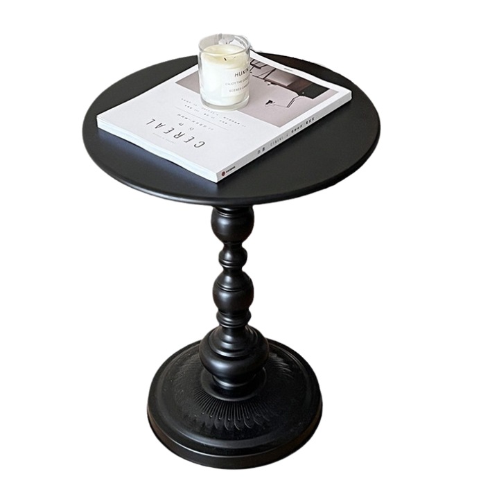 Маса, Кръгла холна, желязо, 52 х 38 см, черна