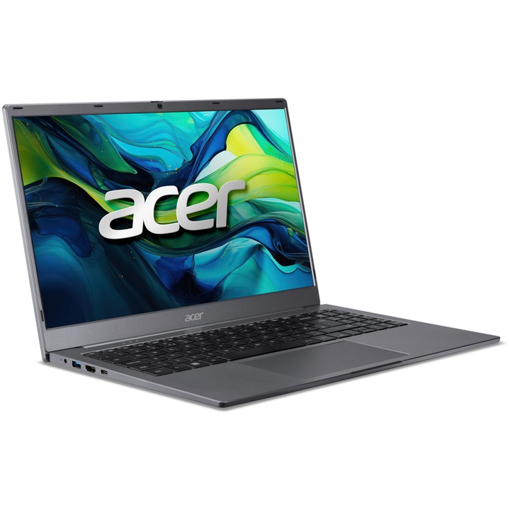 Laptop Acer Aspire Lite 15 AL15-31P-C8NC cu procesor Celeron® N4500 pana la 2.8 GHz, 15.6", Full HD, IPS, 8GB DDR4, 256GB SSD, Intel® UHD Graphics, No OS, Steel Gray
