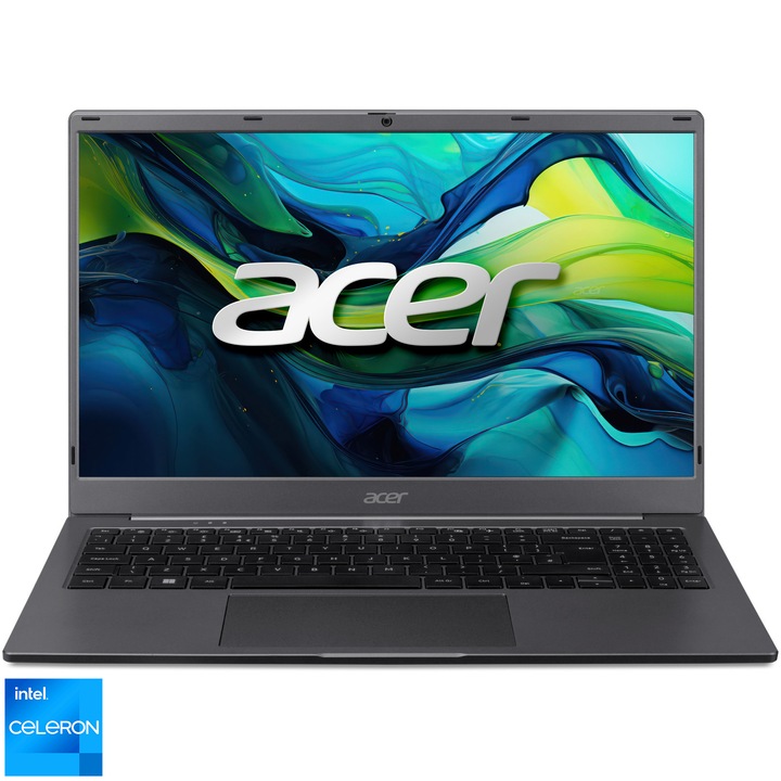 Laptop Acer Aspire Lite 15 AL15-31P-C8NC cu procesor Celeron® N4500 pana la 2.8 GHz, 15.6", Full HD, IPS, 8GB DDR4, 256GB SSD, Intel® UHD Graphics, No OS, Steel Gray