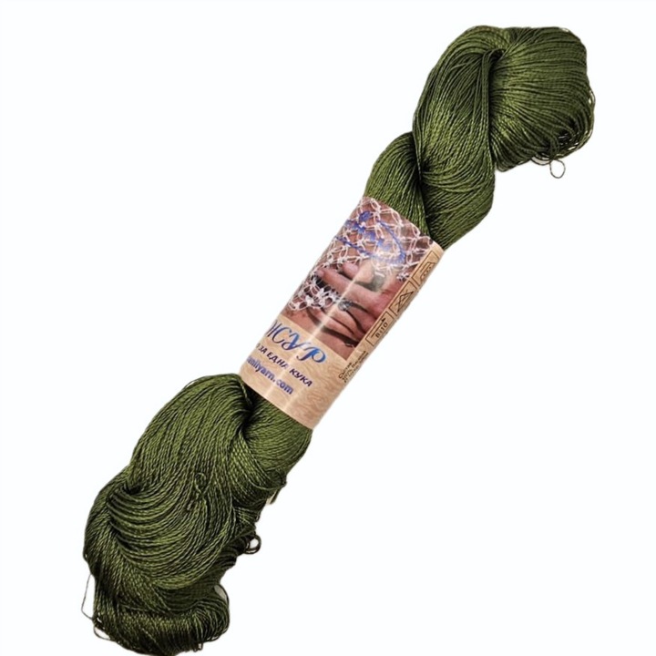 Set 2 buc fir textil Stenli Ajur kaki inchis - cod 743, 100g/500m