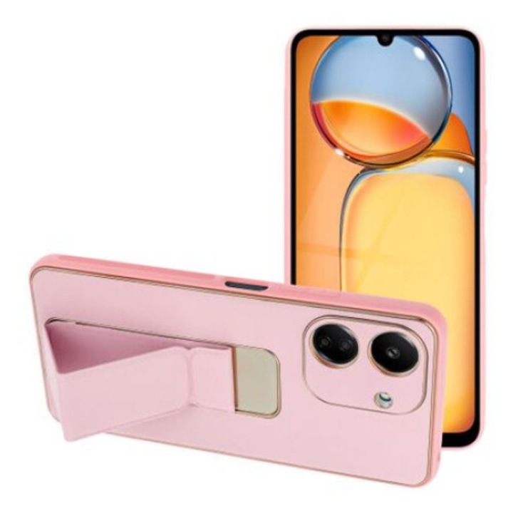 fixGuard BŐR TOK, KICKSTAND XIAOMI Redmi 13C / POCO C65 rózsaszínhez
