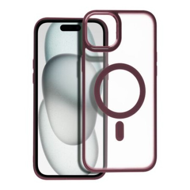 Калъф fixGuard MATTE MAG COVER, MagSafe за IPHONE 15 Plus plum red