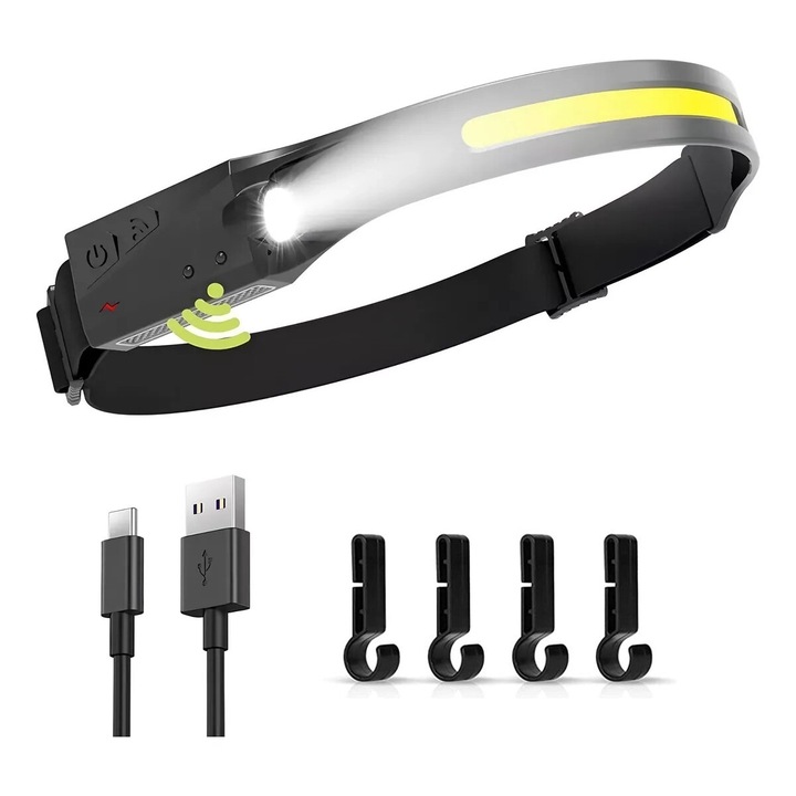 LED фар Сензор за фарове Светлинна лента Бяла светлина COB Акумулаторна