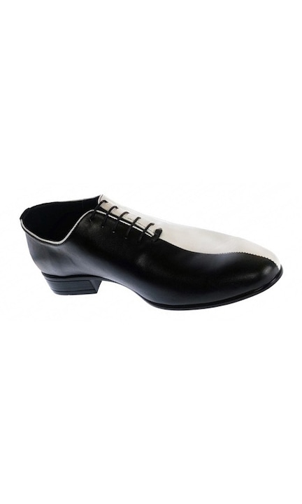 Pantofi barbati de ceremonie din piele naturala Alb Negru Marimea 41