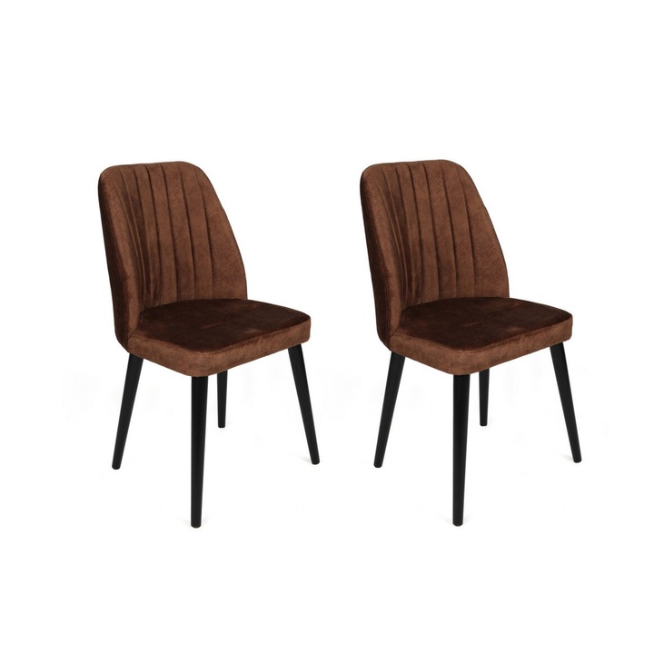 2db Székkészlet Alfa-436 modell, barna/fekete, 50x49x90 cm