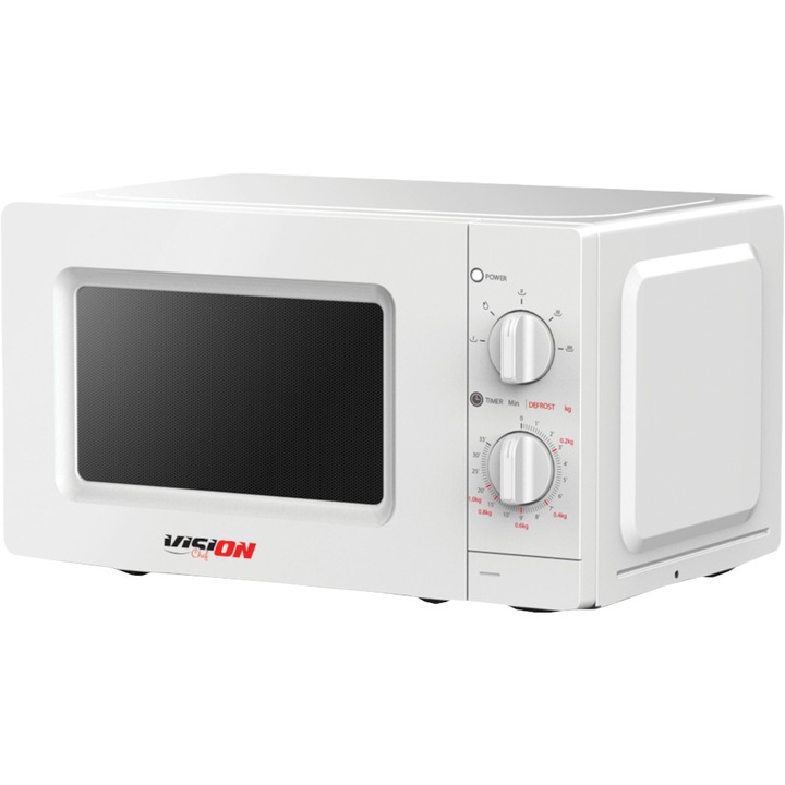 Микровълнова фурна Vision Chef VCM20CMA, 700 W, 20 l, Механично управление, Функция размразяване, Бял