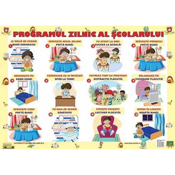Plansa Programul zilnic al scolarului