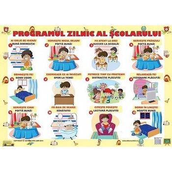 Plansa Programul zilnic al scolarului Plansa Programul zilnic al scolarului