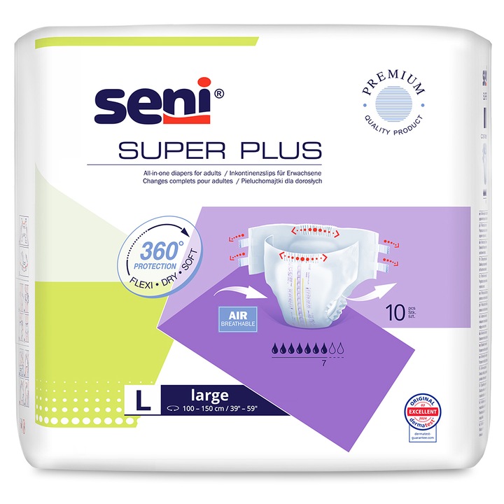 Scutece pentru adulti Seni Super Plus Large, 10 buc