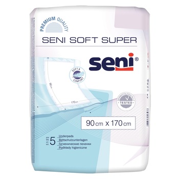Aleze / Protectii pentru pat Seni Soft Super, 90 x 170 cm, 5 buc Aleze / Protectii pentru pat Seni Soft Super, 90 x 170 cm, 5 buc
