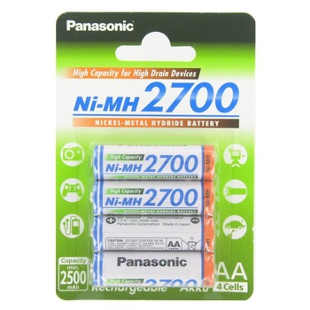 Acumulatori Panasonic AA, 2700mAh, 4 bucati Acumulatori Panasonic AA, 2700mAh, 4 bucati