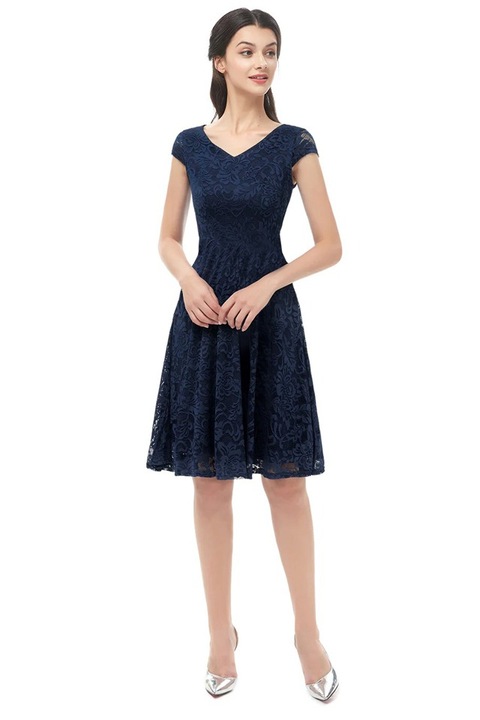 Rochie eleganta, model bleumarin, BeryLove, Bleumarin