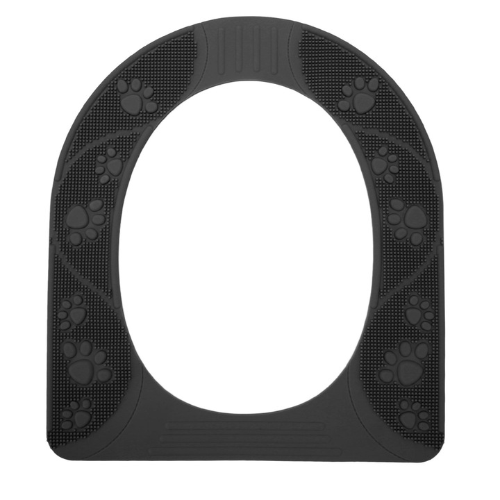 Силиконов аксесоар за тоалетна чиния, AMRINUGL, тъмно сива, 39,5x34 см, може да се пере, неплъзгаща се