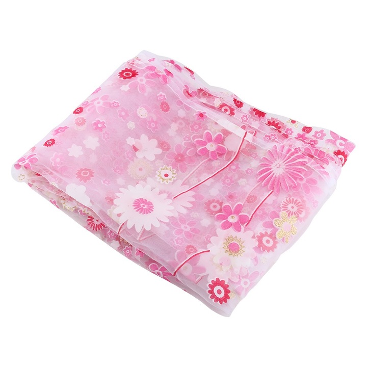 Jormftte voile függöny, virágmintás, 1M x 2M, fehér