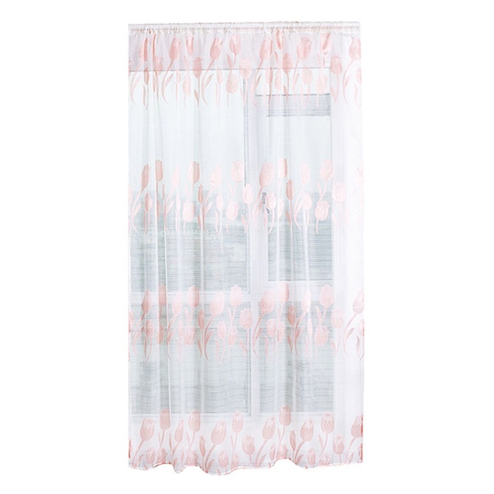 Jormftte szúnyogfüggöny, vékony fátyol, rózsaszín, 1x2m