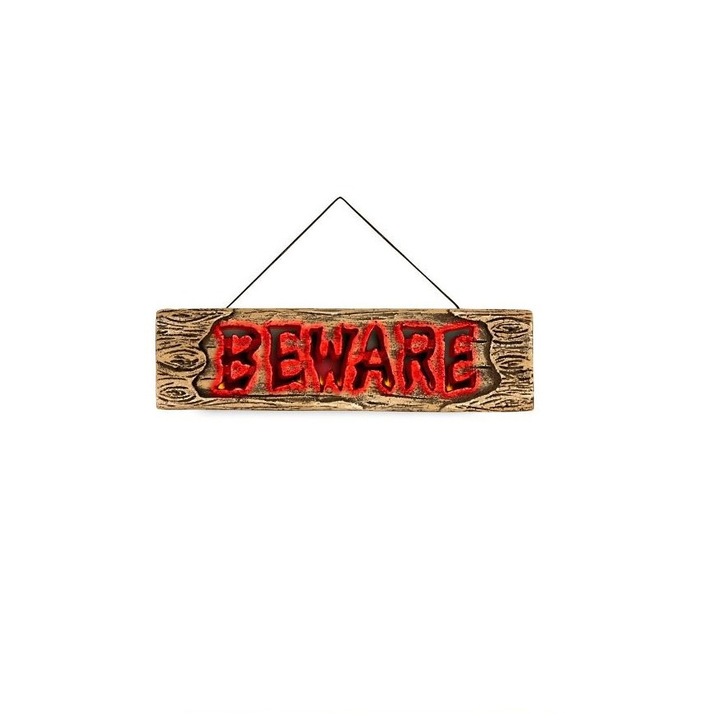 Decor usa halloween placuta luminoasa 45 cm : Beware