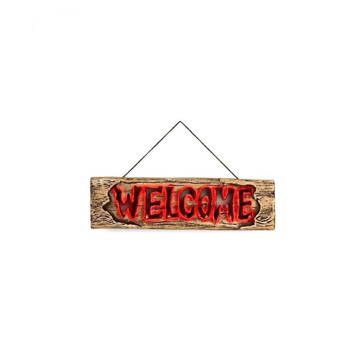 Decor usa halloween placuta luminoasa 45 cm : Welcome
