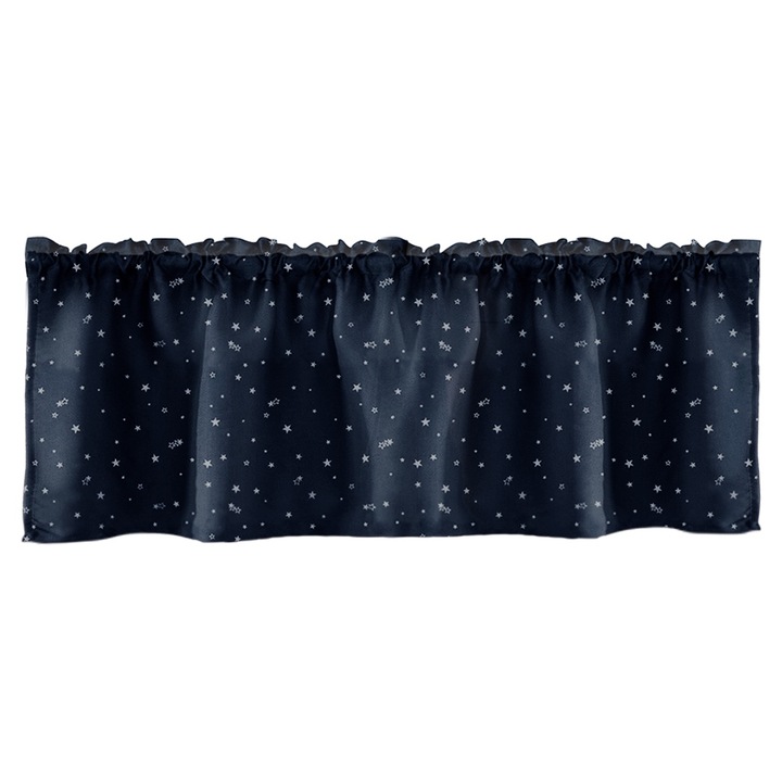 Jormftte függöny, rövid, sötétkék, ezüst csillagokkal, 100% poliészter, antiallergén, 140x240cm