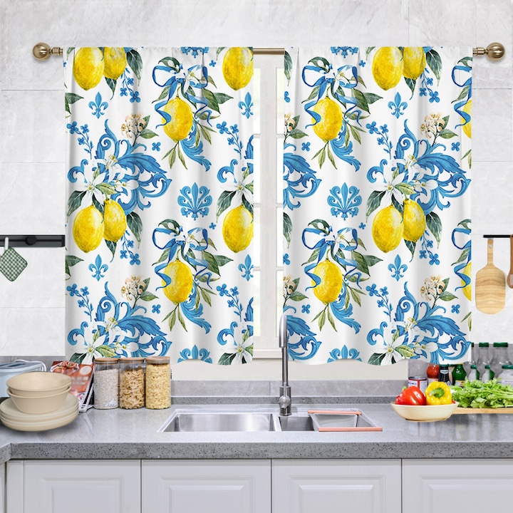 Дигитален печат завеси за кухня, ресторант, всекидневна, къси завеси без перфорация