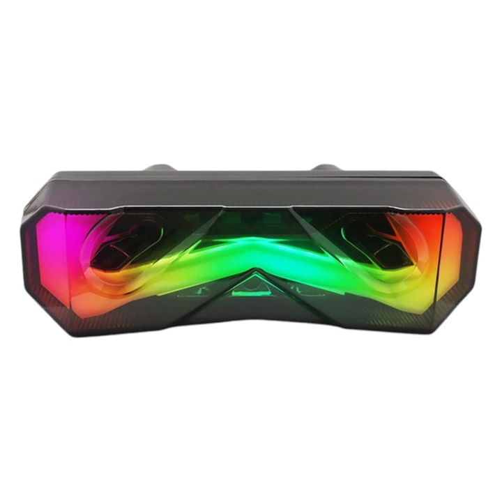 LED стоп лампа за мотоциклет 32 светодиода 12V-80V жълта динамична сигнализация, червена стоп светлина, функция Rainbow, IPX4 водоустойчивост, съвместим с мотоциклети, скутери, ATV, UTV, AutoREY®