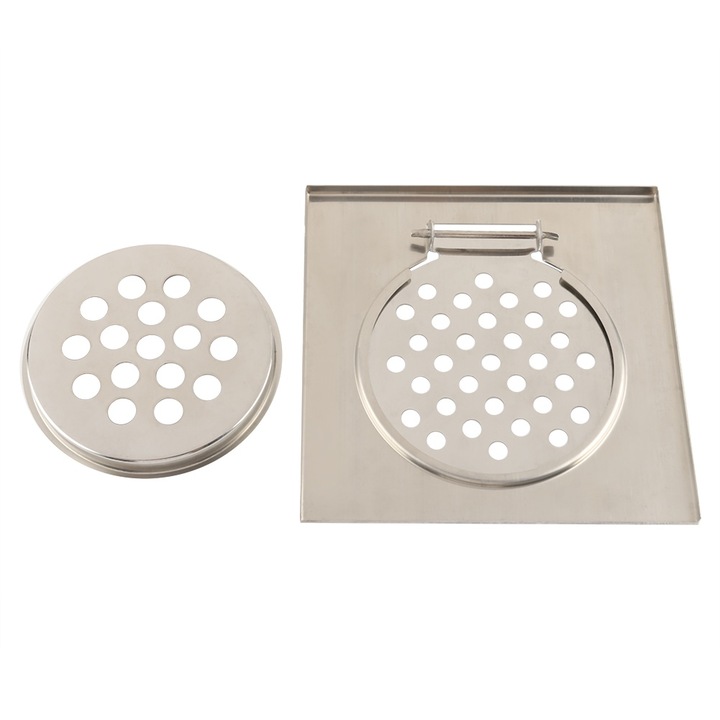 Sistem de scurgere, Fozuanei, inox, 15x15x0.6cm, rezistent la coroziune, instalare usoara