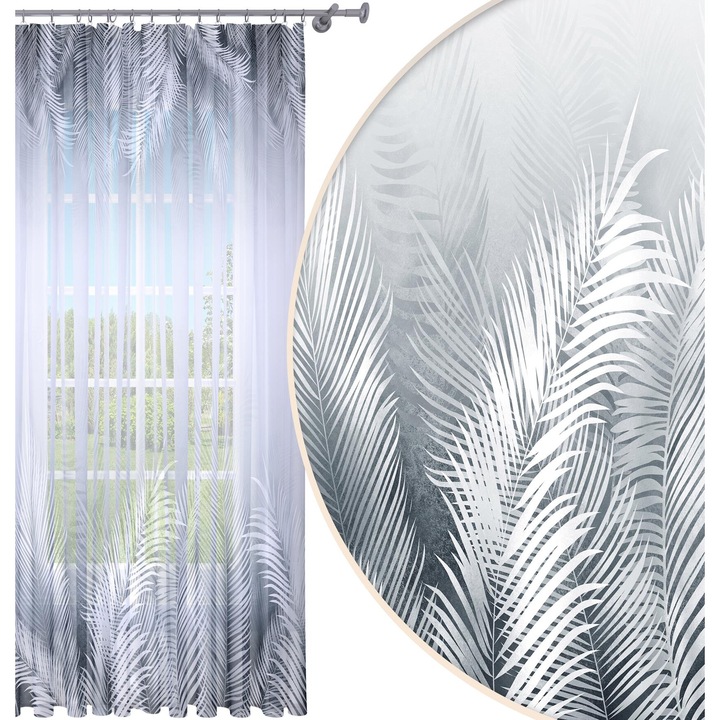 Perdea Gata Confectionata, Homeview, FKS193, Rejansa, Tiv, Bride, Poliester, Voal, Simpla, Multicolor, 140x250 cm