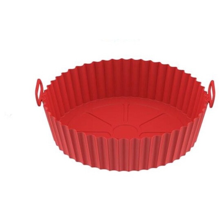 2 db szilikon tepsi készlet légsütőhöz, Jormftte, újrafelhasználható, tapadásmentes, piros
