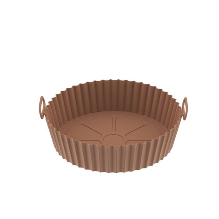 2 db Jormftte újrafelhasználható szilikon tepsi készlet, tapadásmentes, légsütőkhöz, barna