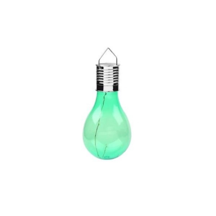 Lampa Solara LED Decorativa sub forma de Bulb, pentru exterior, suspendata, IP65, Ultron Verde, Cyrax