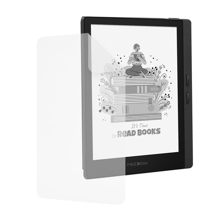 Folie de Silicon pentru Meebook E-Reader M7, E-reader Protect, Regenerabila, Claritate 99%, High Definition, Previne amprentele si praful, Anti-Soc, Transparent