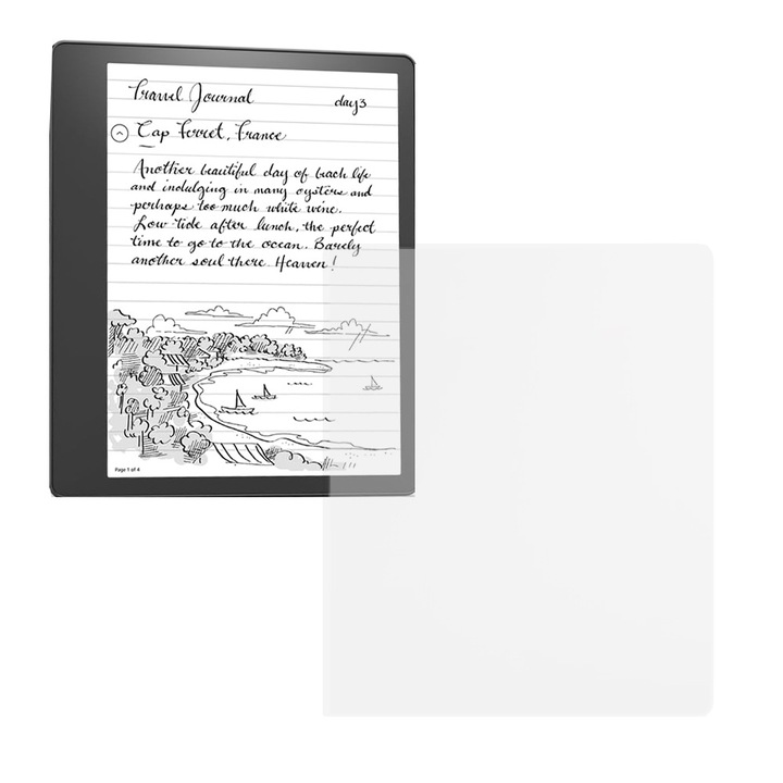 Folie de Silicon pentru Amazon Kindle Scribe (2022), E-reader Protect, Regenerabila, Claritate 99%, High Definition, Previne amprentele si praful, Anti-Soc, Transparent