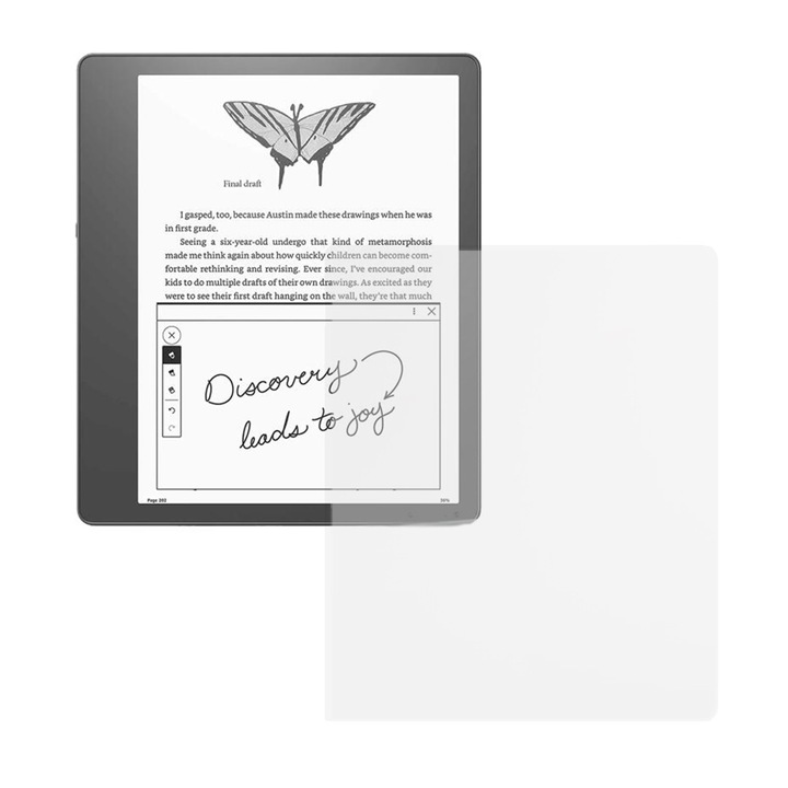 Folie de Silicon pentru Amazon Kindle Scribe (16 GB), E-reader Protect, Regenerabila, Claritate 99%, High Definition, Previne amprentele si praful, Anti-Soc, Transparent