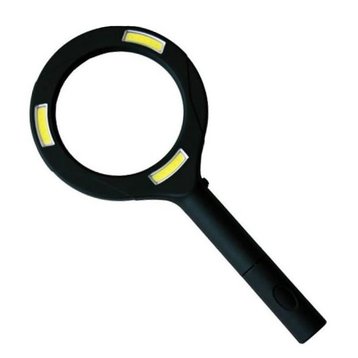 Lupa de Mana 3X, 3 Leduri COB, Factor Marire 3X, Lentila Sticla 85mm, 250 Lumeni