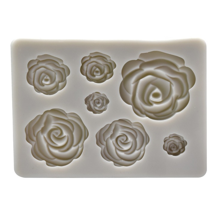 Форма за сладкиши Enforose, 3D цветя на роза, Силикон, Издръжлив