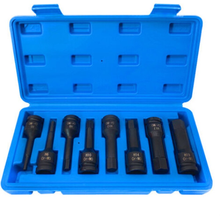 Set chei hexagonale cu impact AMRINUGL, din otel aliat, H5-H19, rezistenta la coroziune