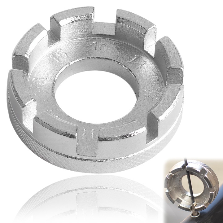 Инструмент за спици на велосипед, моделът с противоплъзгащи ръбове осигурява сигурен захват по време на настройки, гладката кръгла повърхност предотвратява надраскване на кожата по време на движение