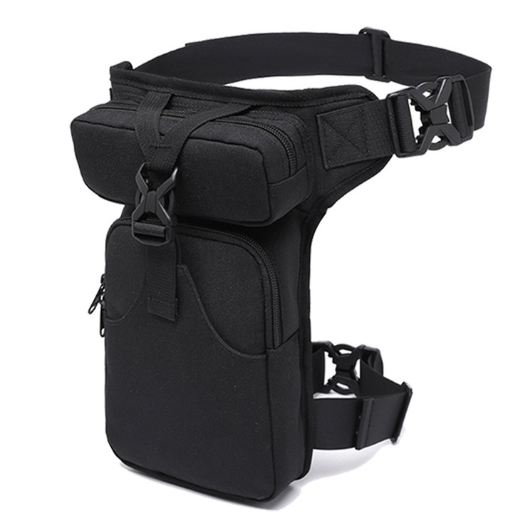 Taktikai kerékpáros táska, AMRINUGL, Cordura 1000D anyagból, vízálló, fekete