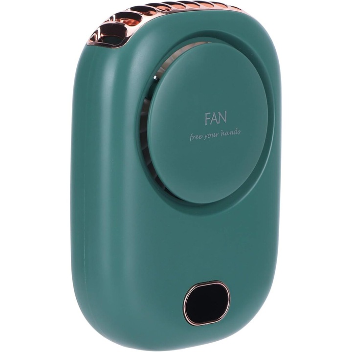 Преносим вентилатор, 3 скорости, USB, 123x83x43 мм, зелен, комплект с USB кабел и въже за окачване