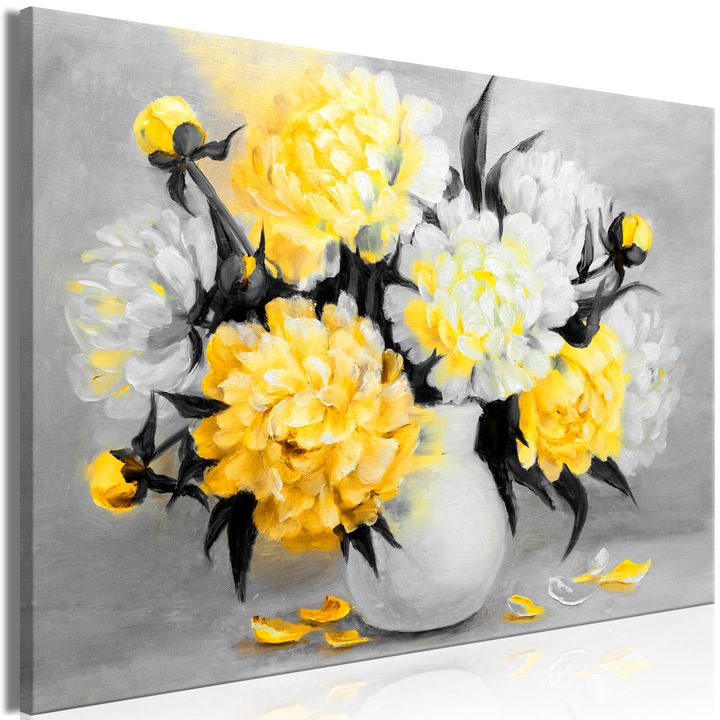 Tablou canvas Artgeist, Premium print - Fragrant Colours, 1 piesa, Wide Yellow - 120 x 80 cm