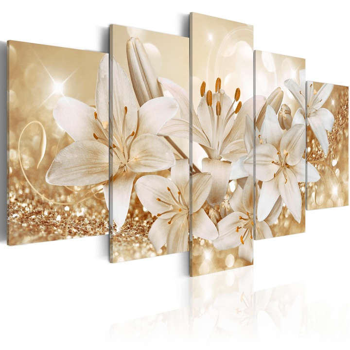 Tablou canvas Artgeist, Premium print - Golden Bouquet - 200 x 100 cm