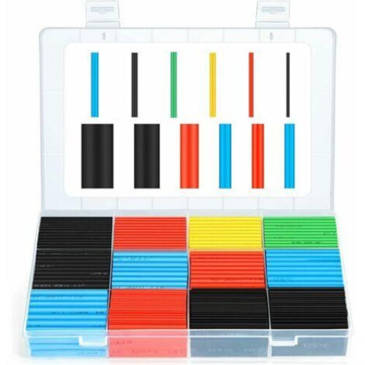 Tuburi termocontractabile, protectie durabila pentru cabluri electrice, material ecologic, multicolor, set