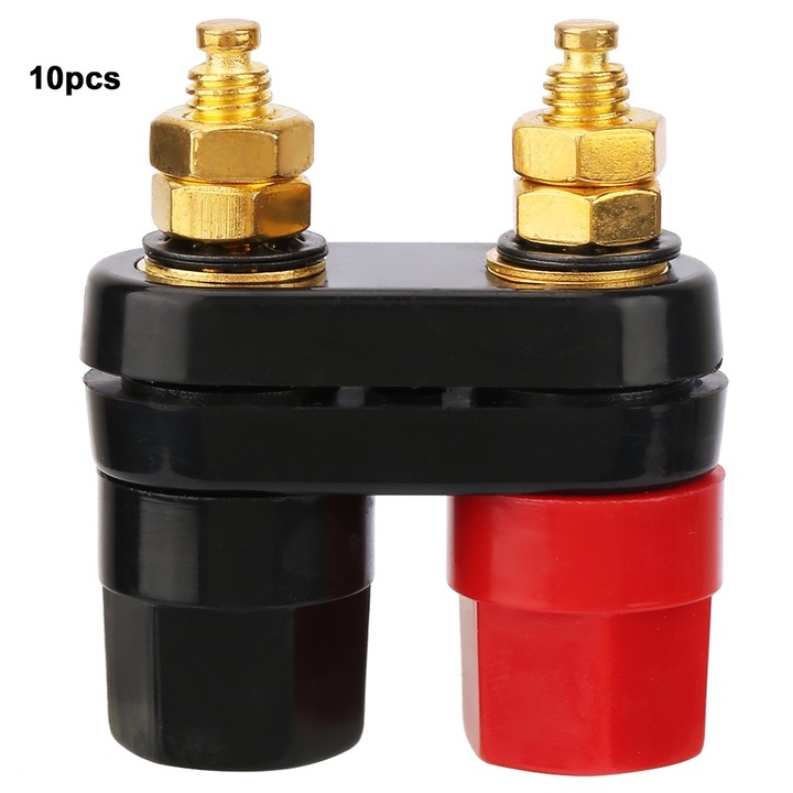 10 darabos diffúzor csatlakozó készlet, 4 mm, fém/műanyag, piros/fekete, 12 mm furatátmérő