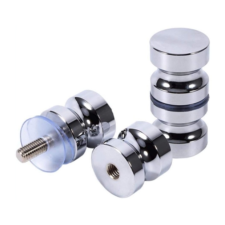 Rqiurpn 2 db rozsdamentes acél zuhanyajtó kilincs készlet, fényes felület, rozsdamentes acél, ezüst, átmérő 30 mm