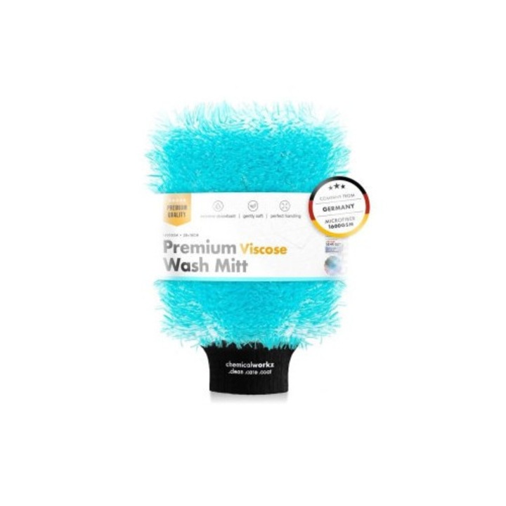 Mikroszálas autómosó kesztyű Chemicalworkz Viscose Wash kesztyű 1400GSM, 28×18×5cm Türkiz
