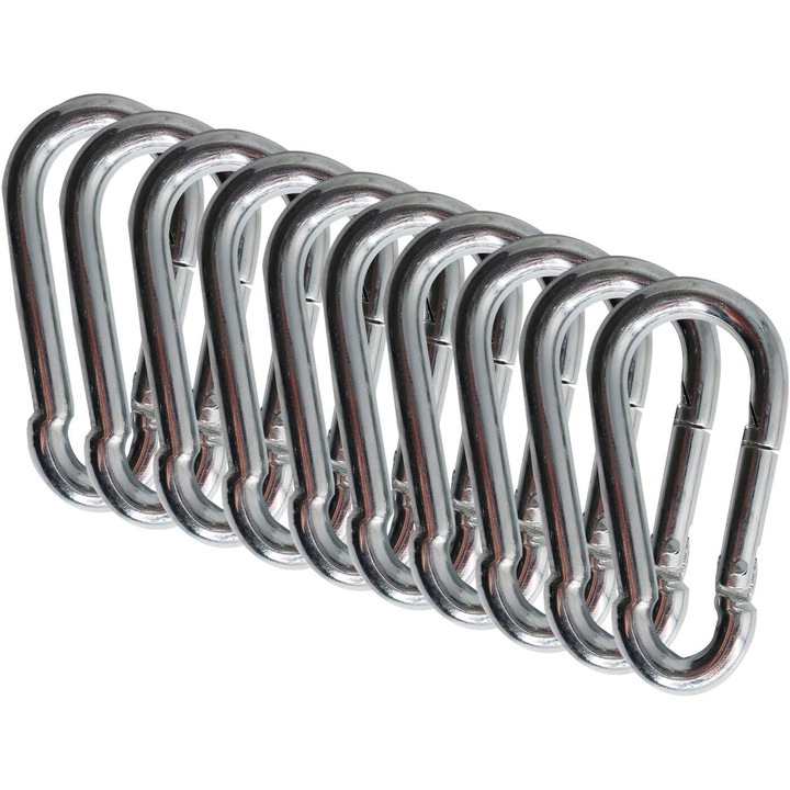 Enforose rozsdamentes acél karabiner, rugós horogkészlet, nagy teherbírás, rozsdaálló, 60x6mm