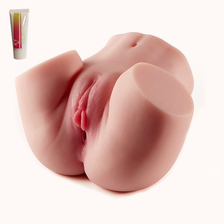 Секс кукла за мъже, Реалистична, Вагинална и анална секс играчка, В комплект с 25 мл лубрикант, TPE, Телесен цвят, 2.6 кг, 19*22*14.5 см