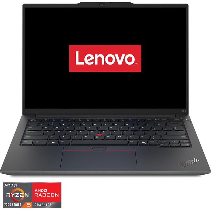 Lenovo ThinkPad E14 G6 laptop, 14", WUXGA, IPS, AMD Ryzen™ 5 7535HS, 32GB, 1TB SSD, AMD Radeon™ 660M Graphics, No OS, Nemzetközi angol billentyűzet, Fekete