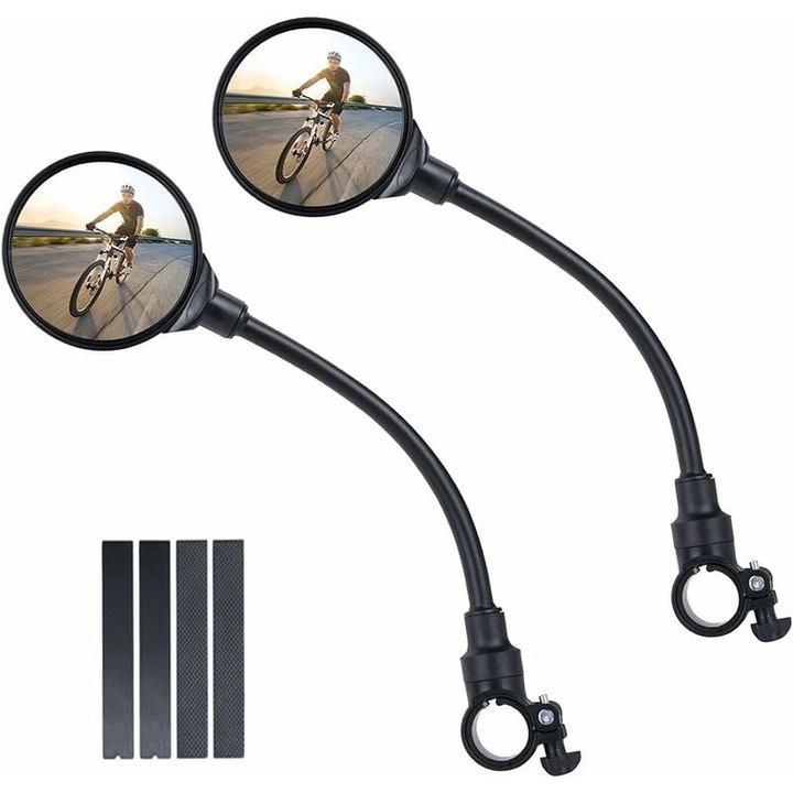 Kerékpár tükrök, 2db nagy látószögű forgatható tükör, domború, 22-30mm-es kormányhoz, többszínű